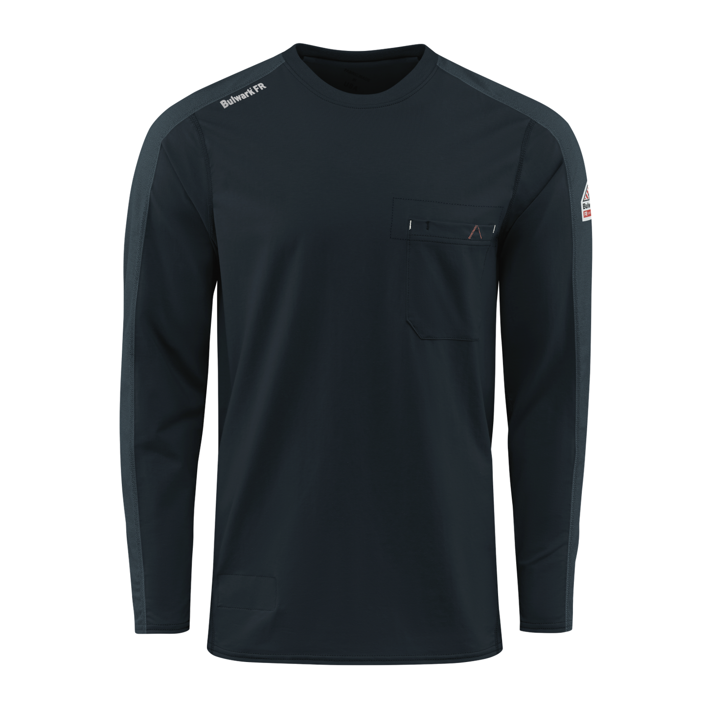 Bulwark-fr-stt2-mens-flex-knit-tee-navy-front