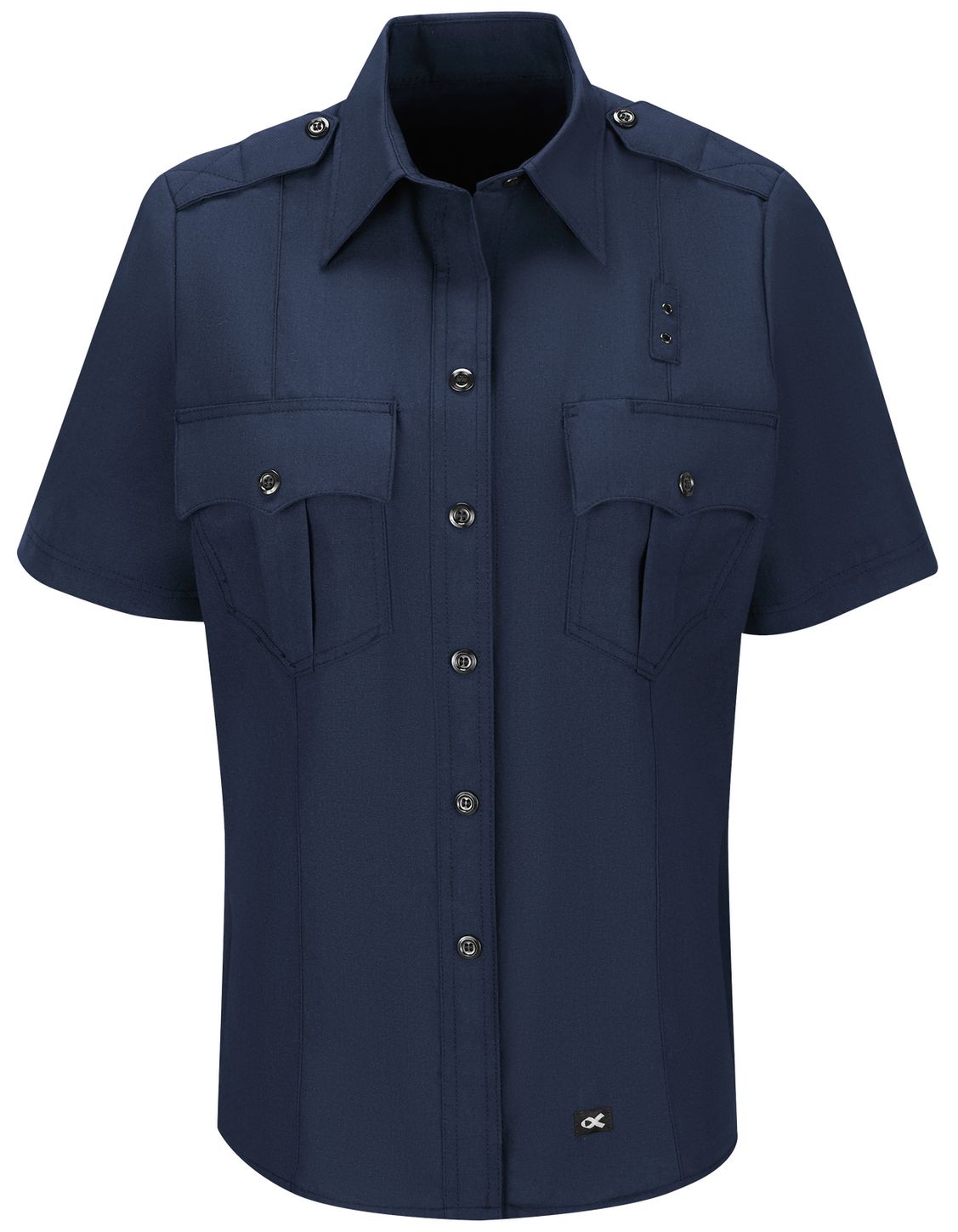 Workrite FR Women's Fire Officer Shirt FSE3, Classic Short Sleeve Navy Front