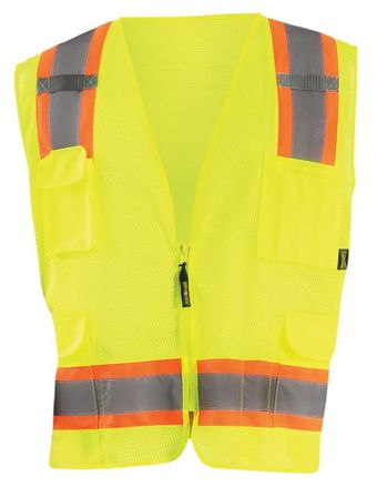 Occunomix ECO-ATRNSM Value Two-Tone Surveyor Mesh Vest Front Yellow
