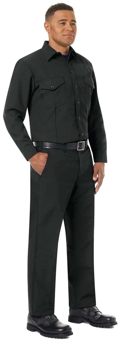 Workrite FR Firefighter Shirt FSF0 Classic Long Sleeve Black Example Right