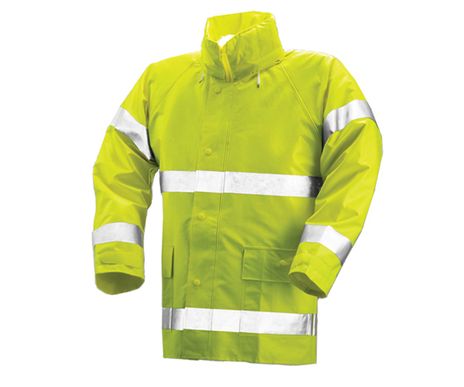 Tingley Comfort-Brite Hi Vis Flame Resistant Rain Jacket J53122 - Yellow, with Attached Hood