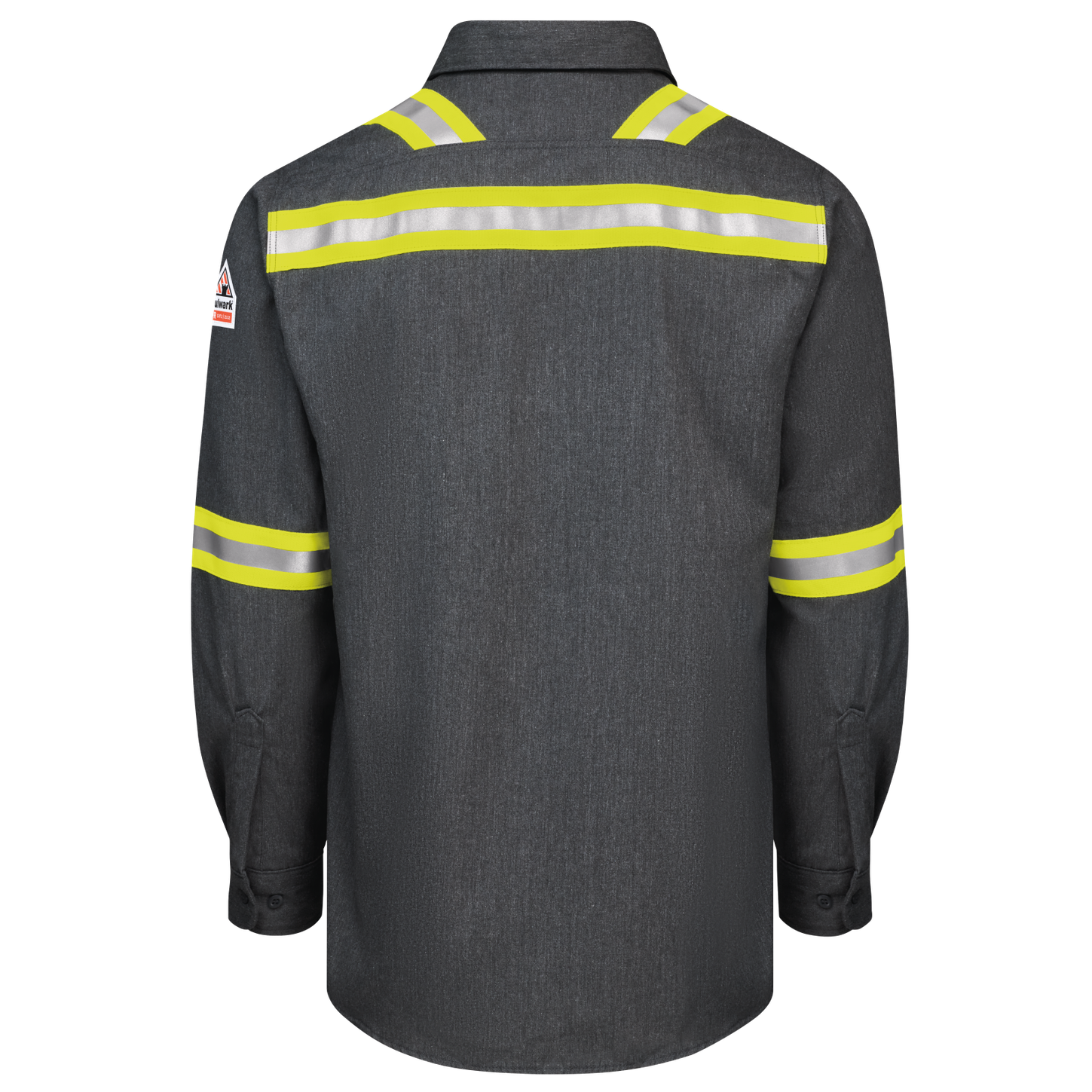 Bulwark-fr-qs50-ehv-iq-series-enhanced-visibility-dark-gray-short-back