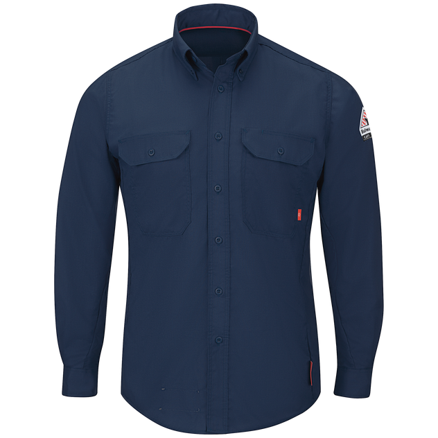 Bulwark-fr-qs24-lightweight-comfort-shirt-navy-front