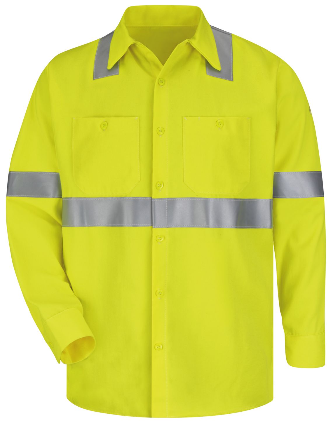 bulwark-fr-hi-visibility-shirt-smw4-midweight-work-yellow-green-front.jpg