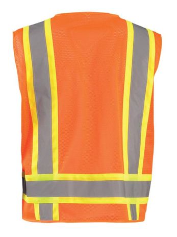 Occunomix ECO-ATRNSM Value Two-Tone Surveyor Mesh Vest Back Orange