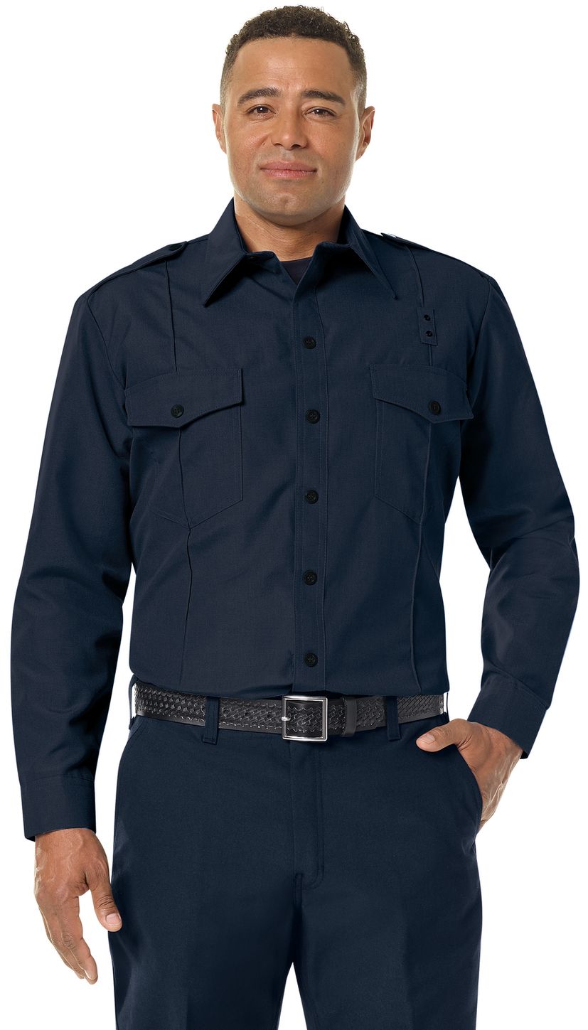 Workrite FR Chief Shirt FSC0 Classic Long Sleeve Midnight Navy Example Front
