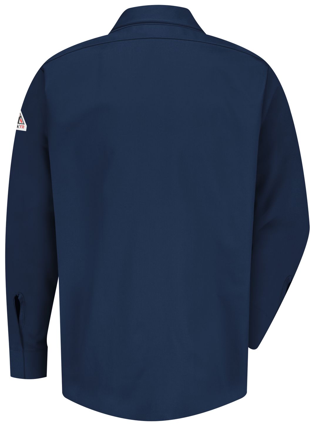 bulwark-fr-work-shirt-sls2-midweight-pocketless-concealed-gripper-navy-back.jpg
