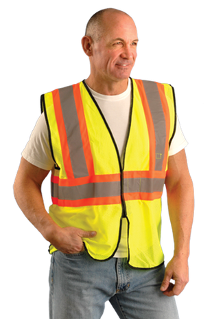 Occunomix eco-gc2t mesh two tone vest yellow