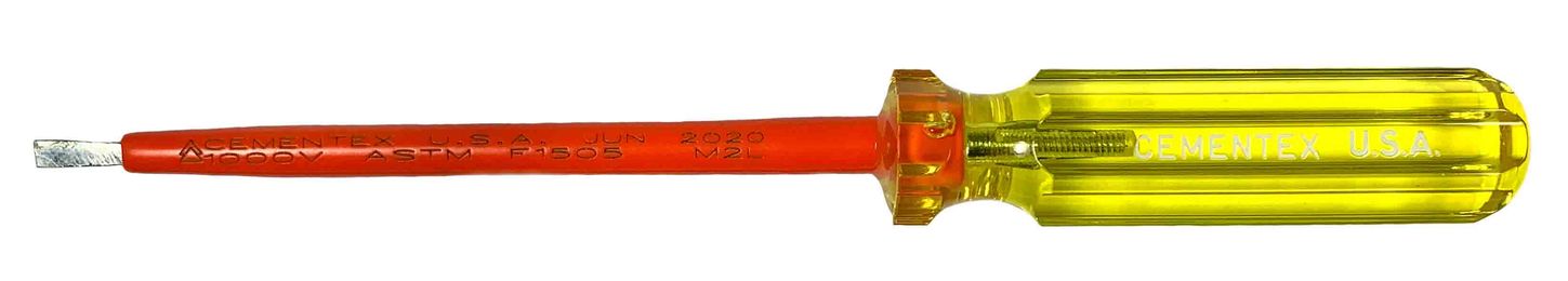 Cementex M2L Insulated Screwdriver, Cabinet Tip, Standard Grip