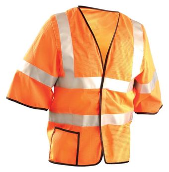 Occunomix LUX-HSCOOL3-O Mesh Dual Stripe Vest, Orange