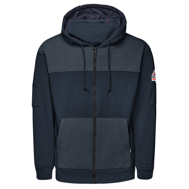 Bulwark-smm6-mens-fr-zip-hoodie-with-face-mask-navy-front