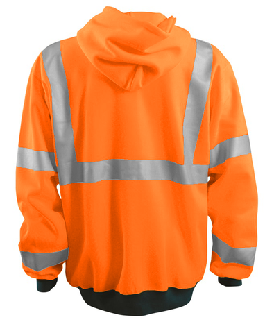 Occunomix OccuLux Sweatshirt LUX-SWT3HZ - Hi Viz Ultra Soft Wicking Zip-Up Back Orange