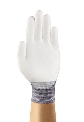 Ansell HyFlex Nylon Gloves 11-600 PU - Palm Coated All White Front