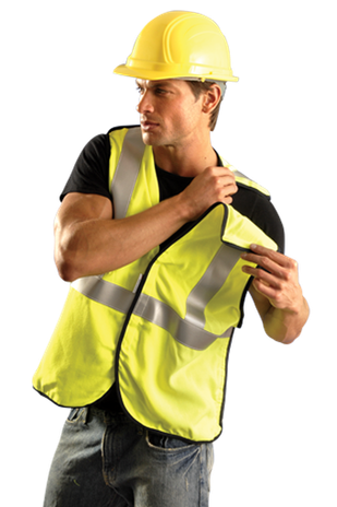 Occunomix LUX-SSBRPFR Hi-Viz Premium Flame Resistant 5-PT Break-Away Solid Vest Example