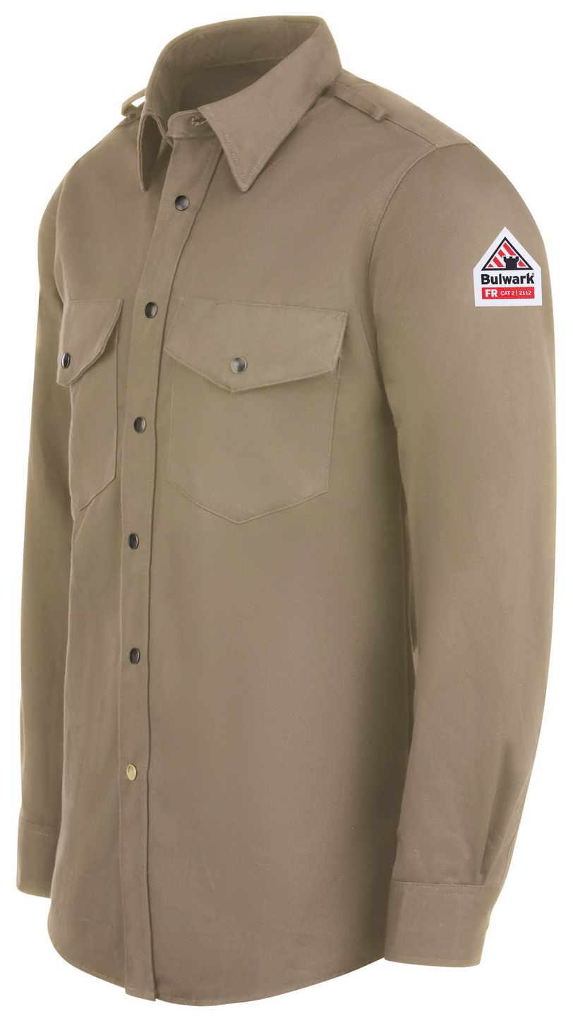 bulwark-fr-shirt-ses2-midweight-excel-snap-front-uniform-tan-left.jpg