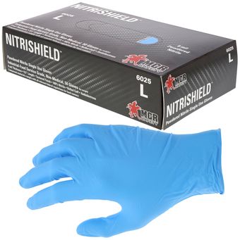 MCR Safety NitriShield Nitrile Disposable Gloves 6025 Powdered
