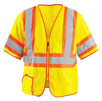 Occunomix Two-Tone, High Visibility, Half-Sleeve Mesh Vest LUX-HSCLC3Z Front