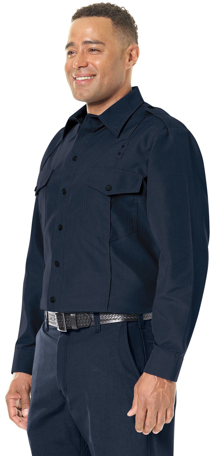 Workrite FR Chief Shirt FSC0 Classic Long Sleeve Midnight Navy Example Left