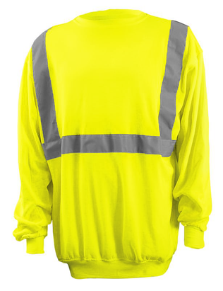 Occunomix Classic Lightweight Crew High Viz Sweatshirt LUX-SWTL Front