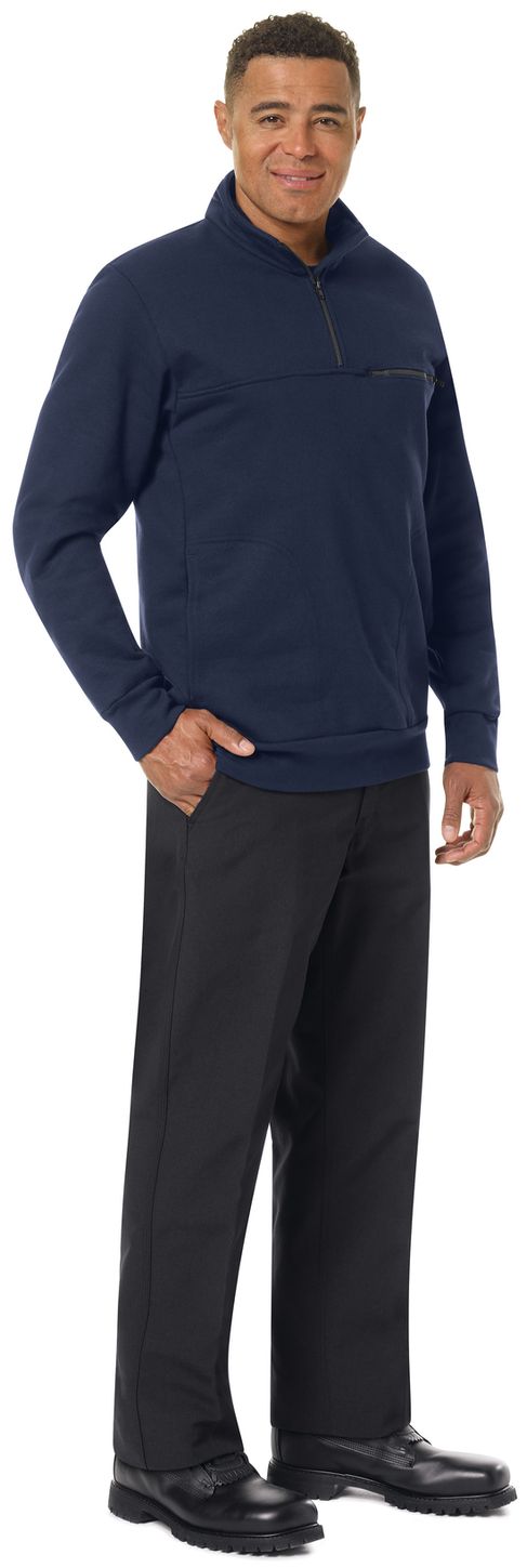 Workrite FR Sweathirt FT71, 1/4 Zip Navy Example Right
