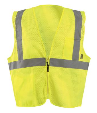Occunomix ECO-IMZX Mesh X-Back Vest with Zipper Front Yellow