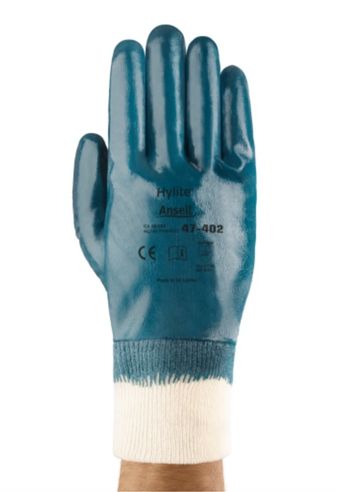 4Works Heavy Duty Gloves HC3501 Nitrile Dipped Palm, w/ Knit Wrist