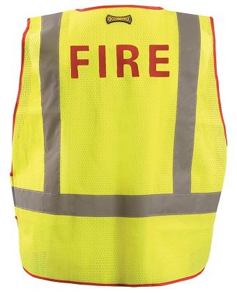 Occunomix LUX-PSF-DOR Mesh Public Safety Break-Away Vest w/DOR, Fire Back