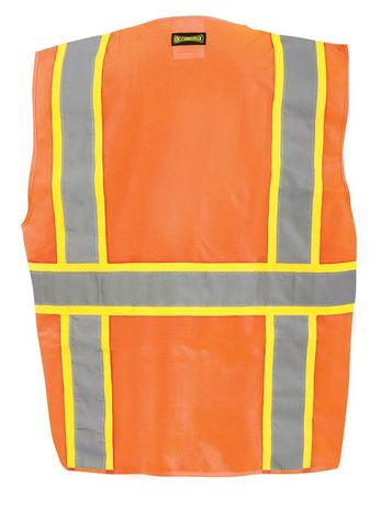 Occunomix LUX-ATRANS Class 2 Solid Two-Tone Surveyor Vest Back Orange