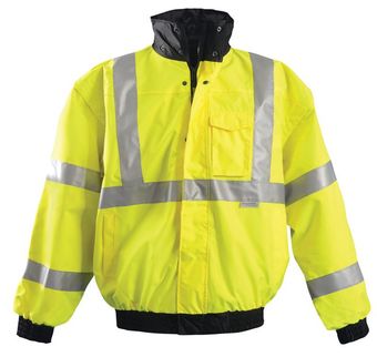 Occunomix OccuLux Rain Jacket LUX-TJBJ - High Visibility Bomber Front Yellow