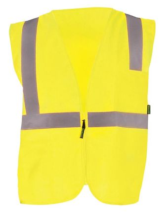 Occunomix Class 2 Solid Standard Vest With Zipper Front Yellow