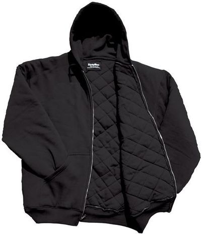 RefrigiWear Cold Weather Apparel - Insulated Quilted Sweatshirt 0488 - Black