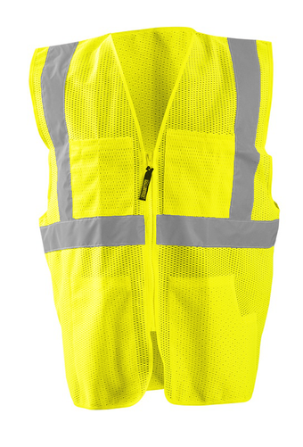 Occunomix OccuLux Vest LUX-SSGCS - Economy Mesh, Surveyors Hi Vis Front Yellow