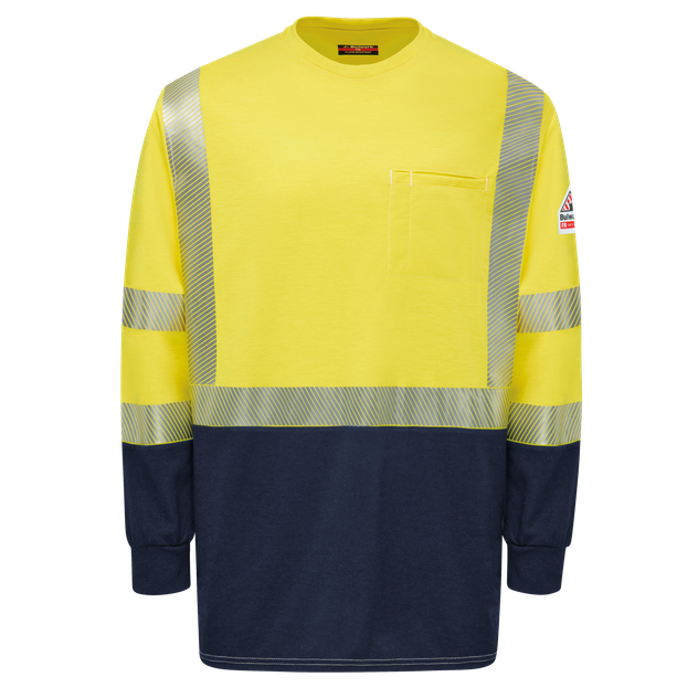 Bulwark-fr-hiviz-smb2-lightweight-colorblock-long-sleeve-tshirt-front