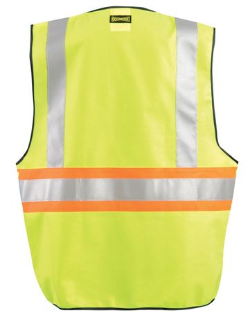 Occunomix Premium Solid Two-Tone Expandable Hi-Viz Vest LUX-SSG2TZ Back