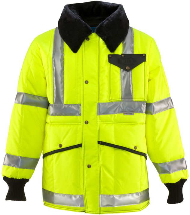 RefrigiWear 0342L2 HiVis Iron-Tuff Jackoat Lime Front