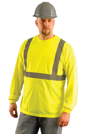 Occunomix LUX-LSET2B Hi-Viz Long Sleeve Wicking Birdseye T-Shirt