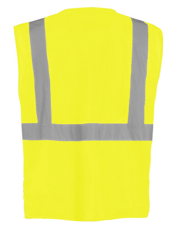Occunomix OccuLux Vest LUX-SSGCS - Economy Mesh, Surveyors Hi Vis Back Yellow
