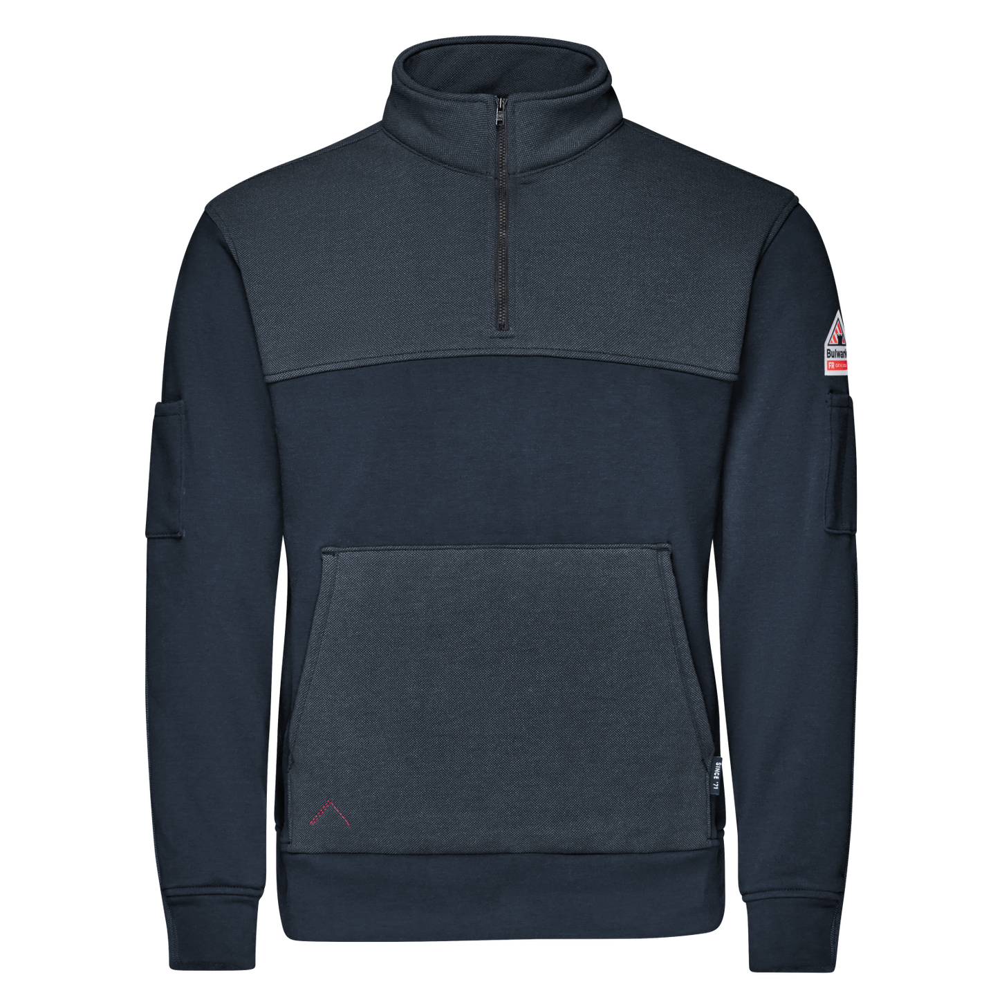 Bulwark-fr-smz2-fleece-zip-navy-front