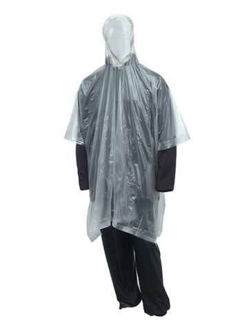 Tingley Poncho P68800 - Clear, with Attached Hood, 50" x 80"