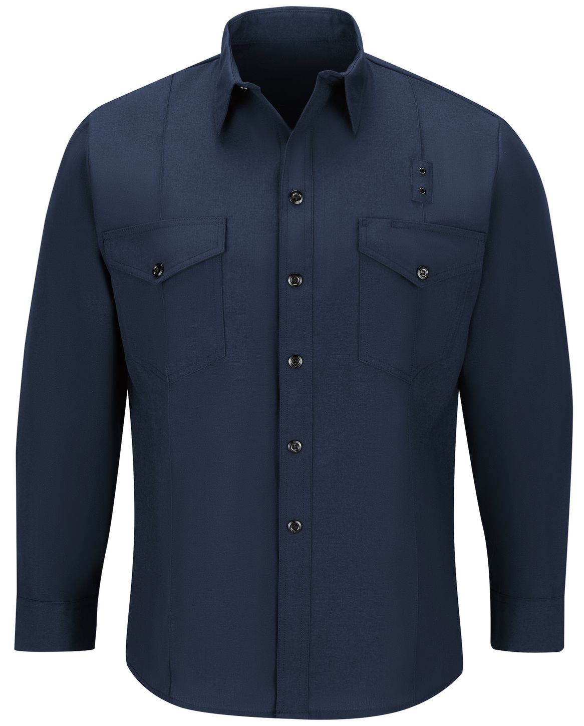 Workrite FR Firefighter Shirt FSF0 Classic Long Sleeve Navy Blue Front