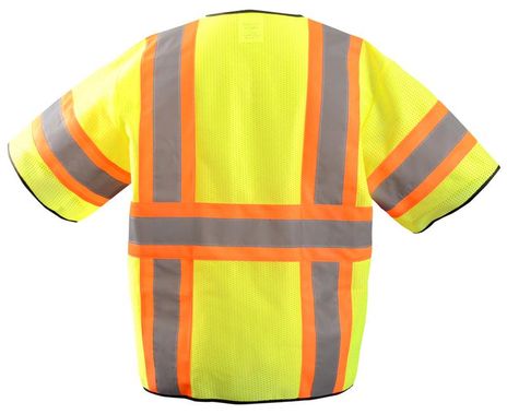 Occunomix ECO-GCZ32T HiViz Two-Tone Mesh Vest Back Yellow