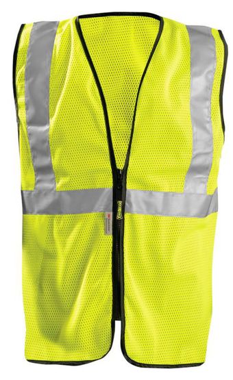 Occunomix LUX-SSGZC Mesh Standard Hi-Viz Vest With Zipper Front
