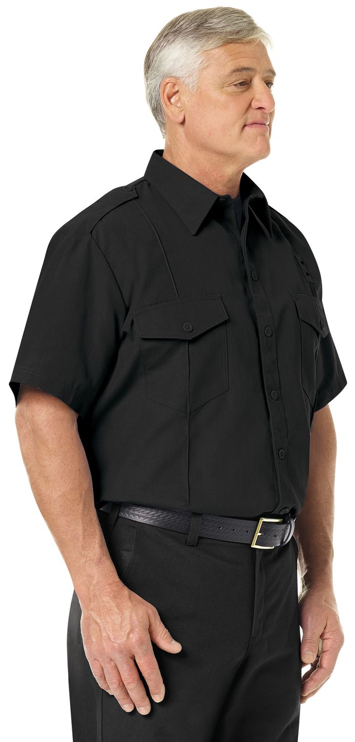 Workrite FR Fire Chief Shirt FSC2 Classic Short Sleeve Black Example Right