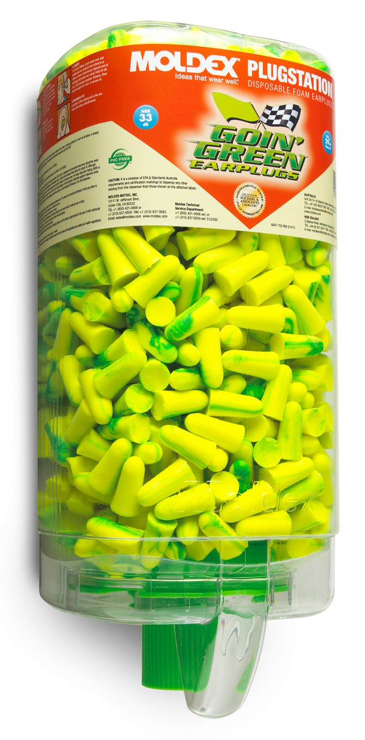 Moldex Goin' Green Foam Earplugs 6647 500 Pair PlugStation Dispenser