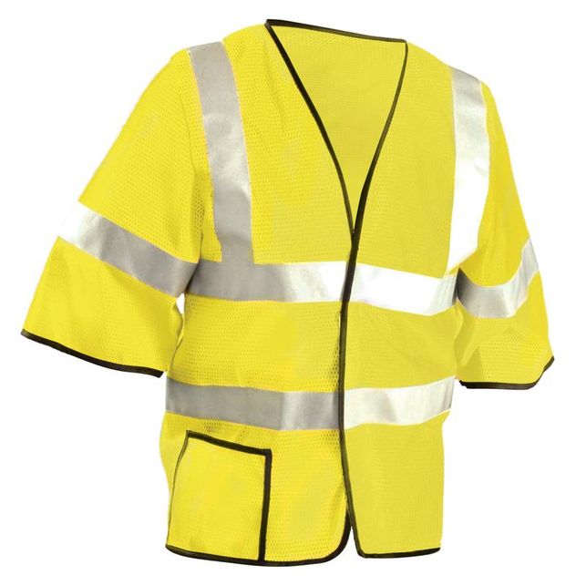Occunomix LUX-HSCOOL3-Y Mesh Dual Stripe Vest, Yellow