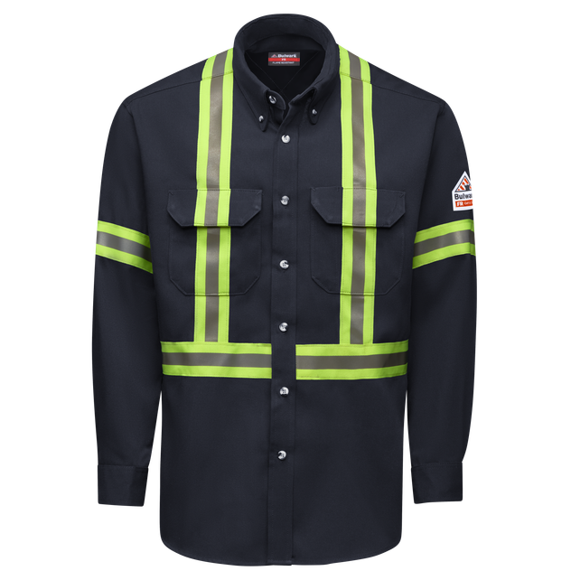 Bulwark-fr-smuc-dress-uniform-shirt-reflective-trim-navy-front