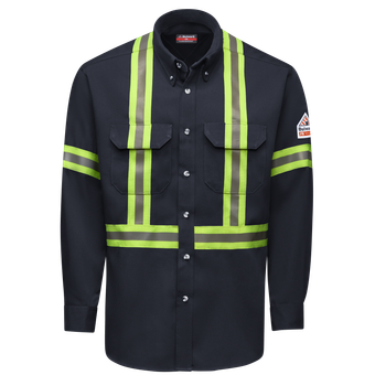 Bulwark-fr-smuc-dress-uniform-shirt-reflective-trim-navy-front