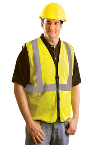 Occunomix LUX-SSGZC Mesh Standard Hi-Viz Vest With Zipper