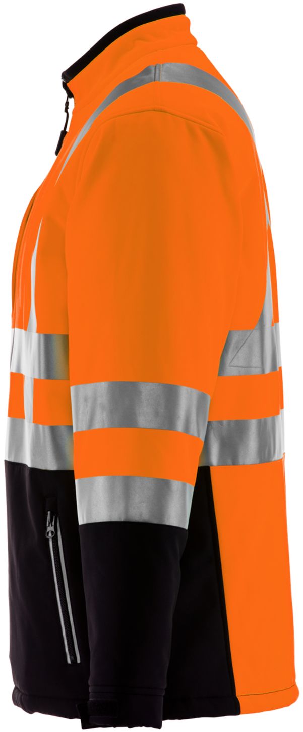 RefrigiWear 0496 Softshell HiVis Winter Work Jacket HiVis Orange With Reflective Tape Left