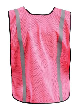 Occunomix LUX-XSBML Hi-Viz Mesh Silver Reflective Vest, Pink, NON ANSI Back
